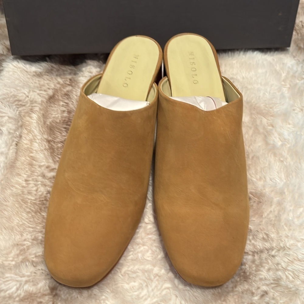 Nisolo All Day Heeled Leather brushed leather mule size 9, Sand with dust bag - Picture 5 of 16